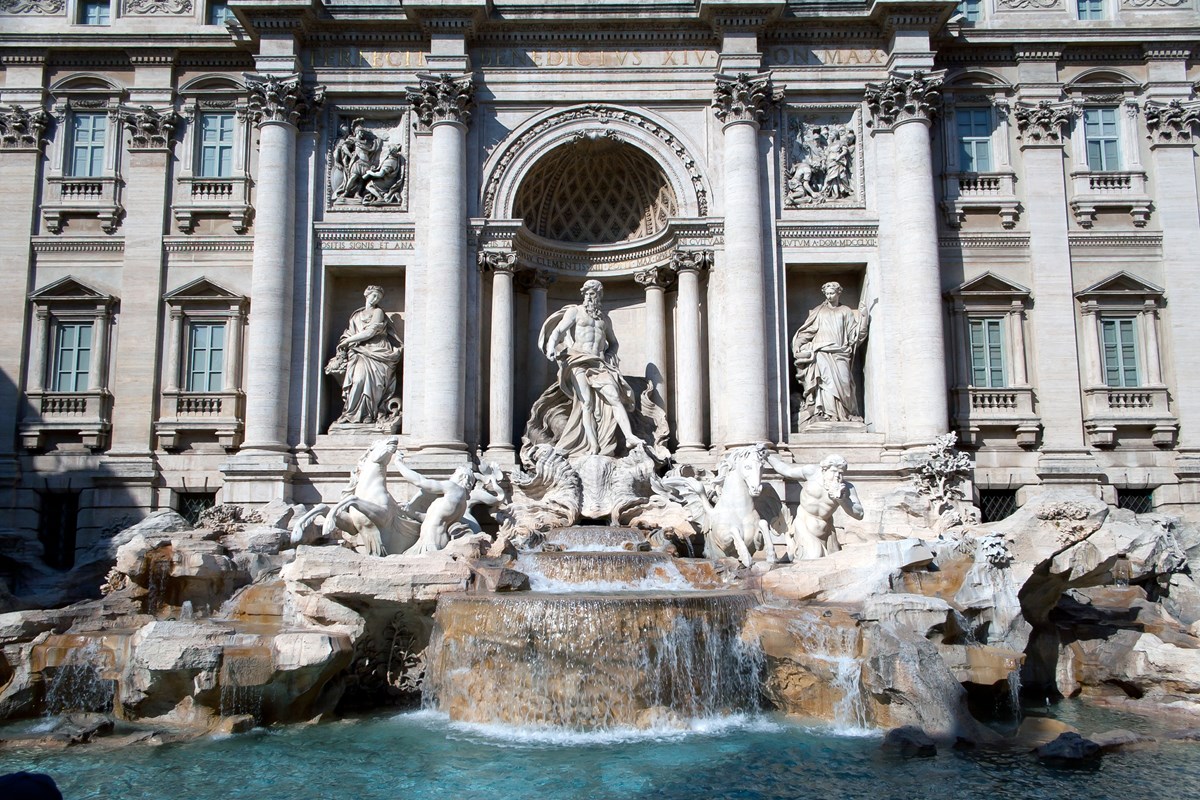 sextant handboeien wees stil Trevi fontein in Rome