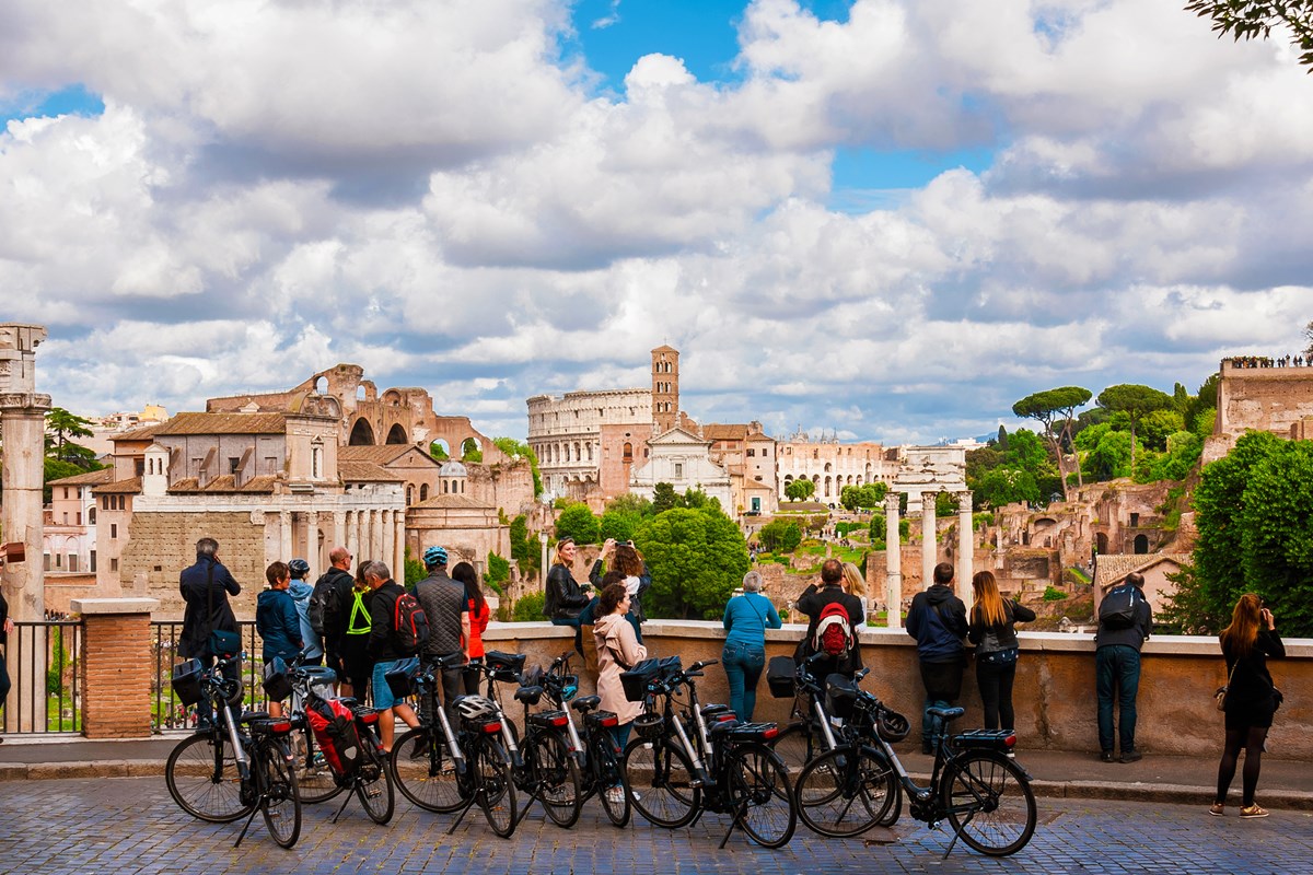 Fietstocht Panoramisch Uitzicht Rome